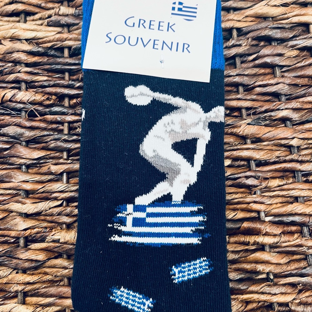 Olympian Disc Thrower Novelty Socks